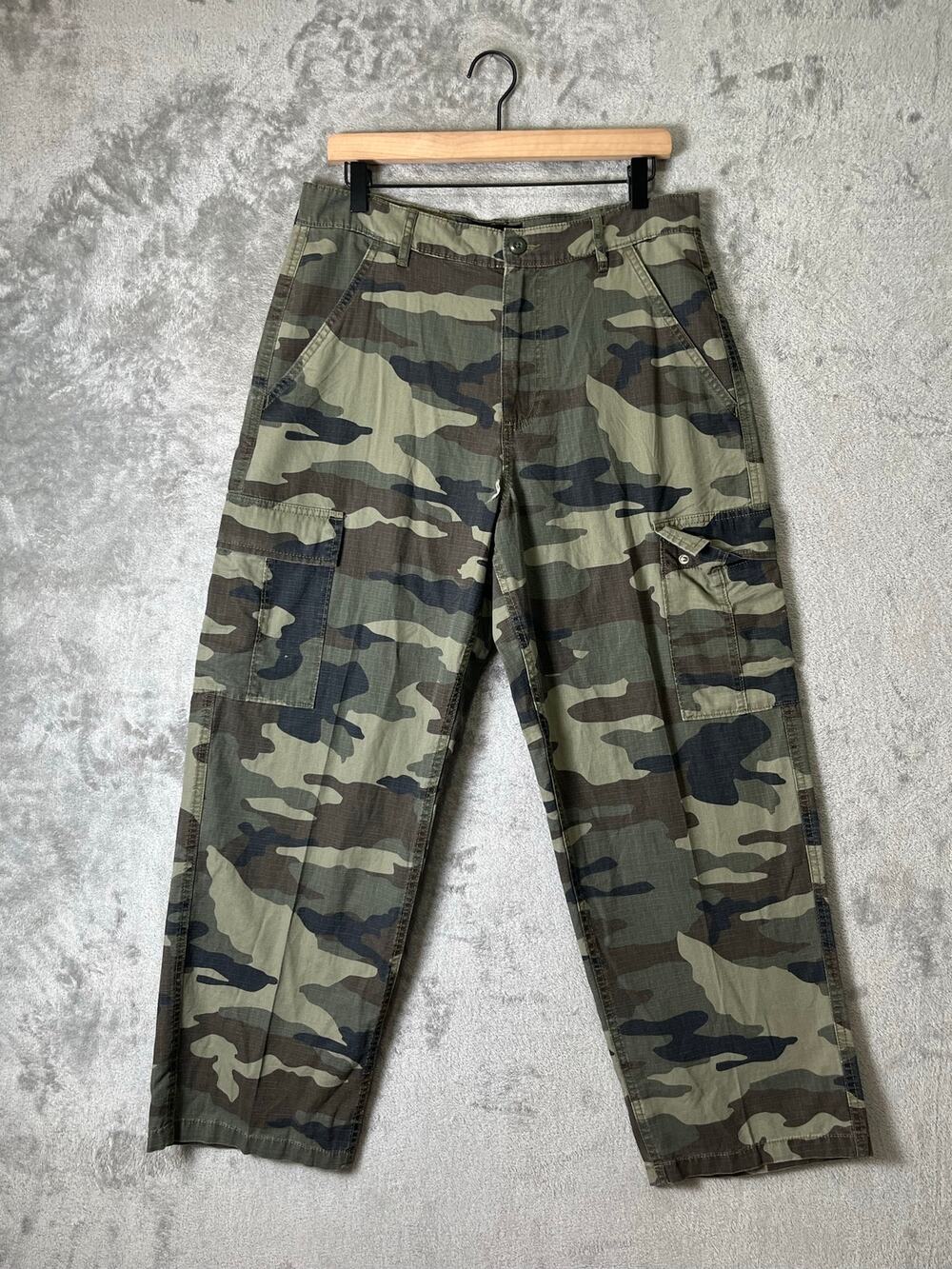 RSQ Loose Camo Cargo Pants Mens 31x30 Ripstop Military Utility Skate Streetwear
